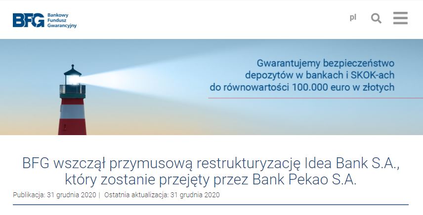 Idea Bank przejęty przez Bank Pekao