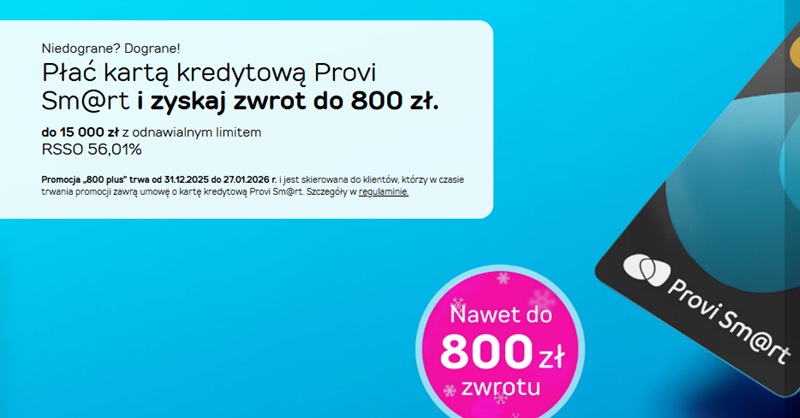 Karta Provident ze zwrotem do 800 zł
