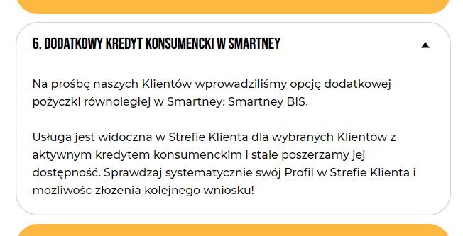 Smartney BIS dodatkowa pożyczka od Smartney (więcej niż jedna na raz)