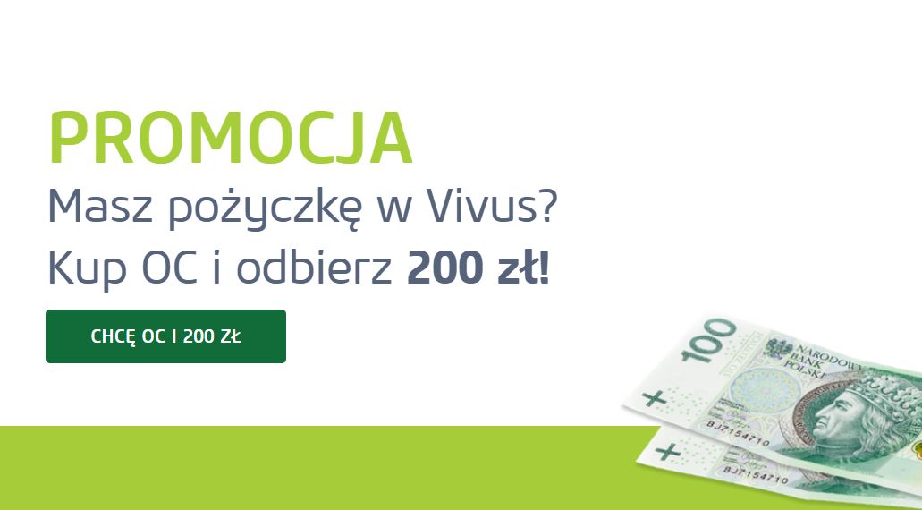 Masz pożyczkę w Vivus? Kup OC i odbierz 200 zł w promocji!