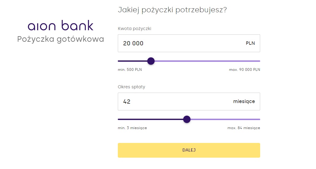 Pożyczka gotówkowa Aion Bank