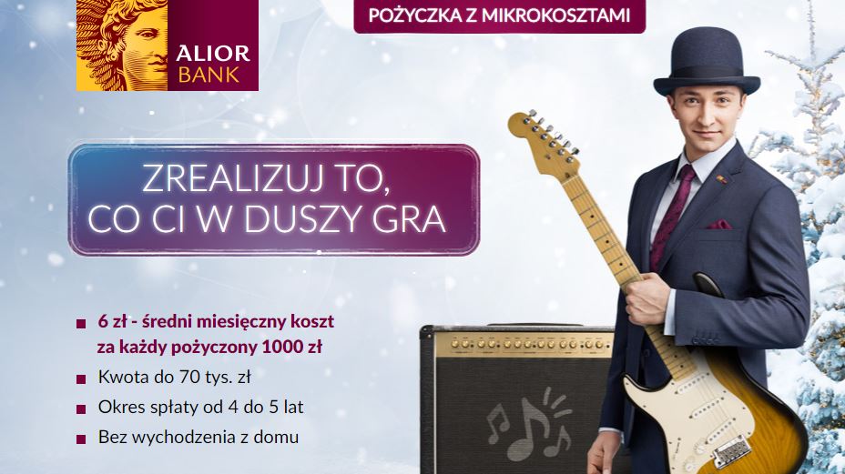 Alior Bank pożyczka z Mikrokosztami - 6 zł za każdy pożyczony 1000 zł