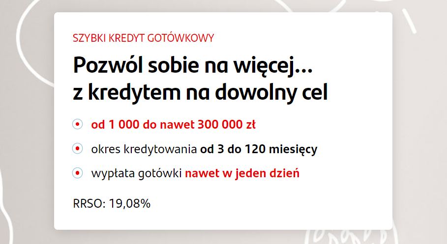 Santander szybki kredyt gotówkowy na dowolny cel